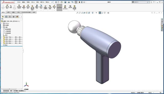 SolidWorks高級建模技巧,曲面分割命令,筋膜槍外觀設計案例分享